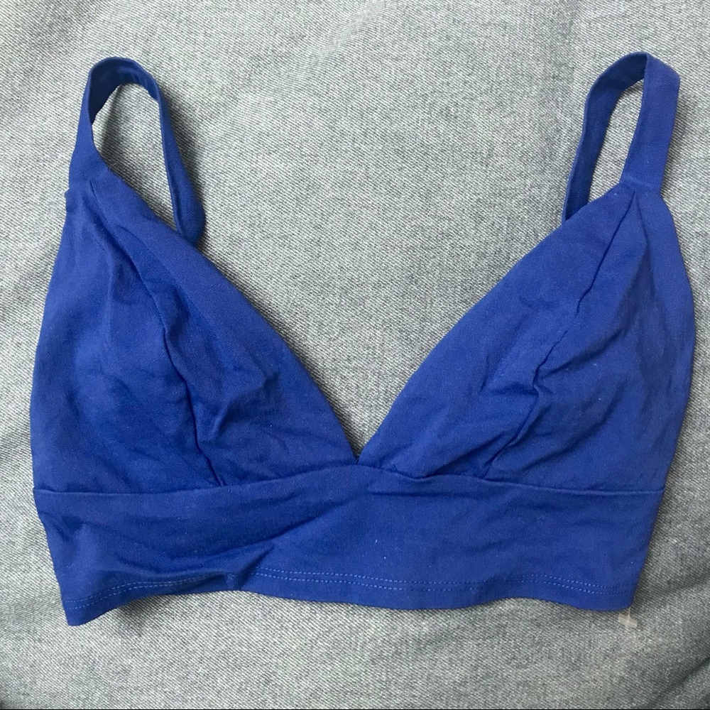 Blue Bra Crop Top